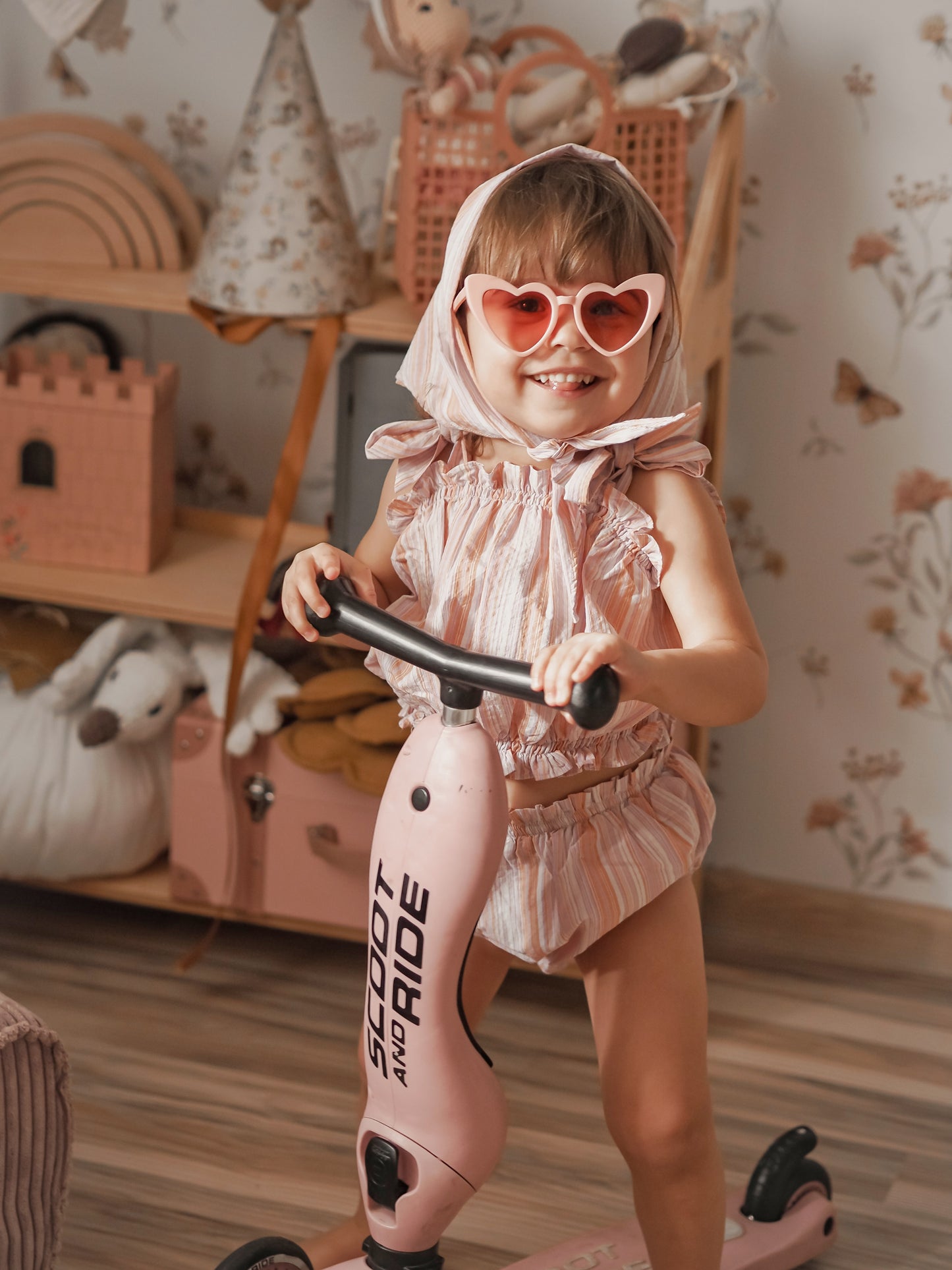 Summer Printed Suit for Kids (Halter top + Hip Shorts + Headscarf)