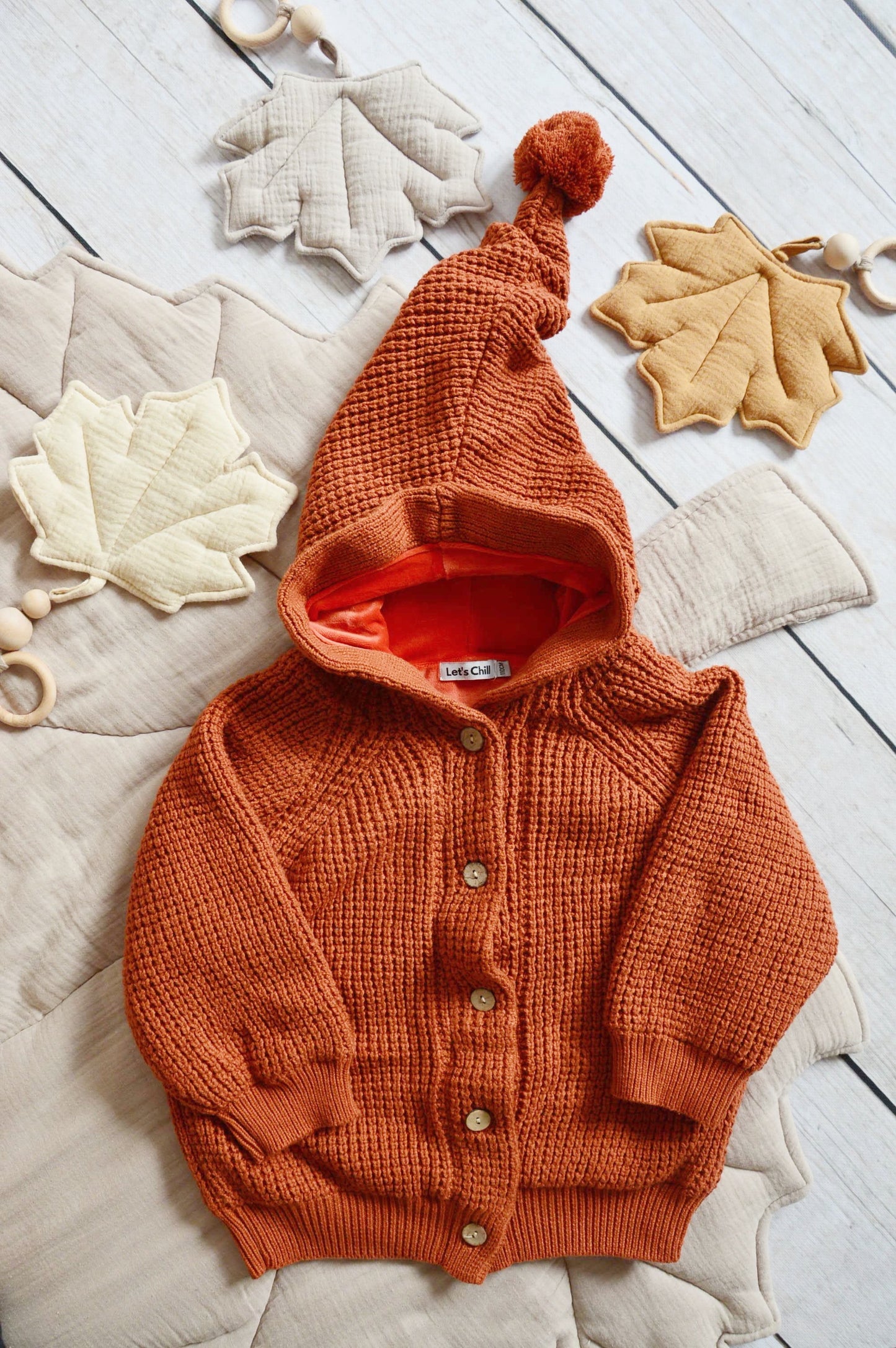 100% Cotton Fleece Lined Pixie Knitted Sweater