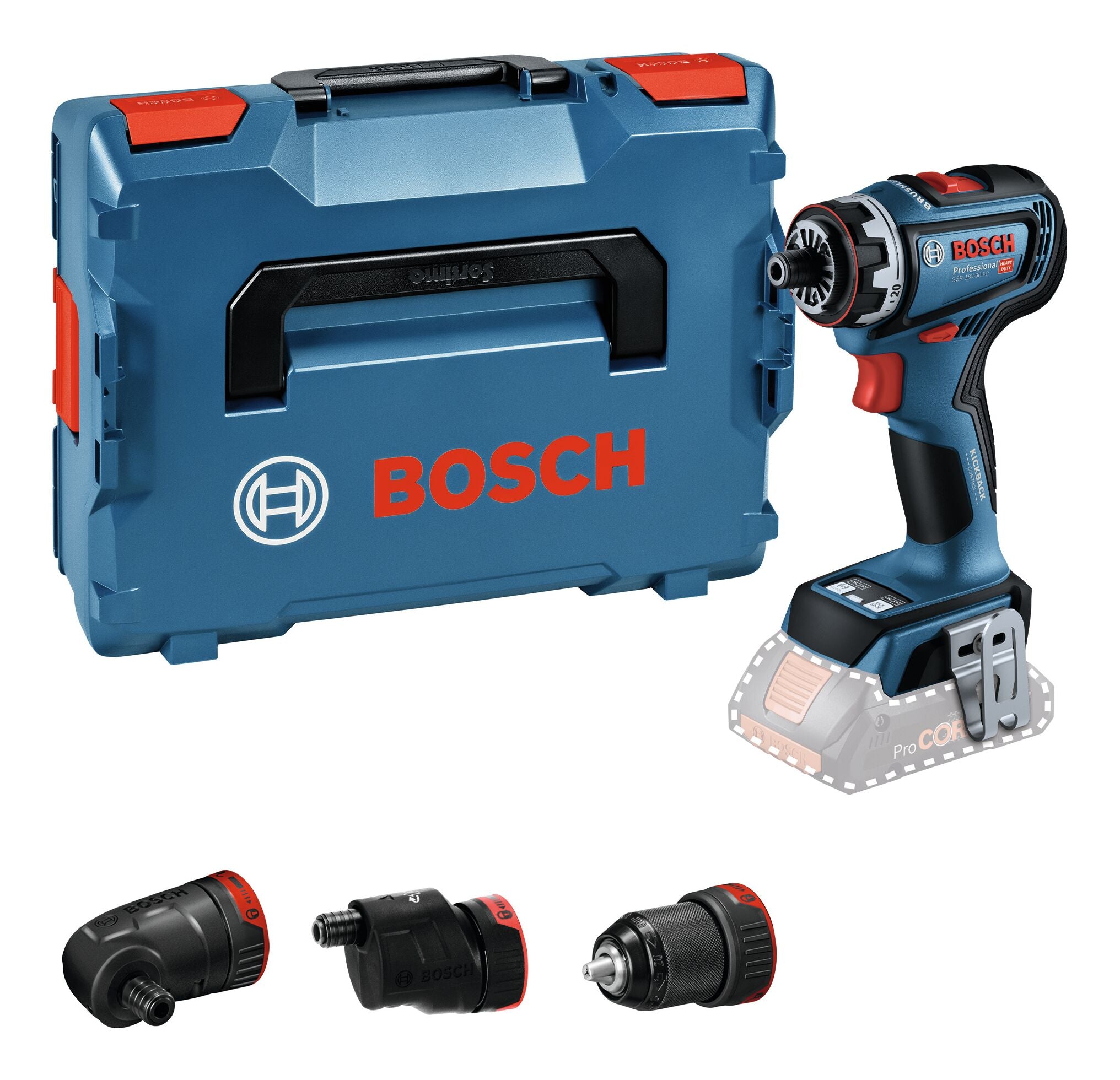 Bosch Professional Akku-Bohrschrauber GSR 18V-90 FC Ohne Akku mit GFA 18-E - in L-BOXX 136