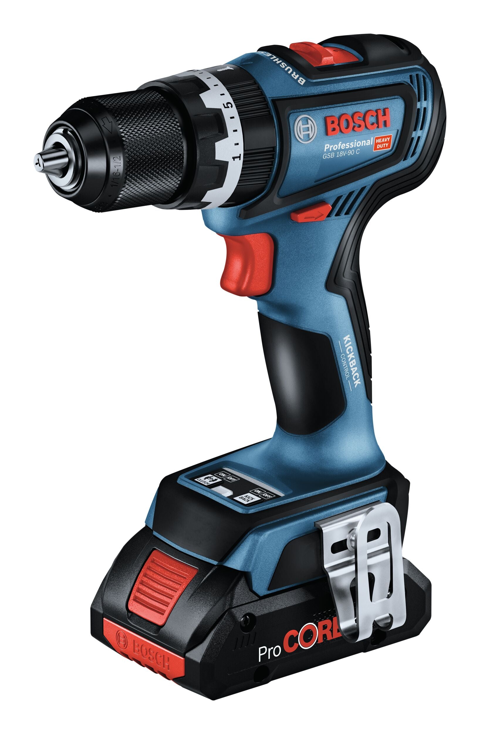 Bosch Professional Akku-Schlagbohrschrauber GSB 18V-90 C mit 2x Akku ProCORE 4 Ah - in L-BOXX 136
