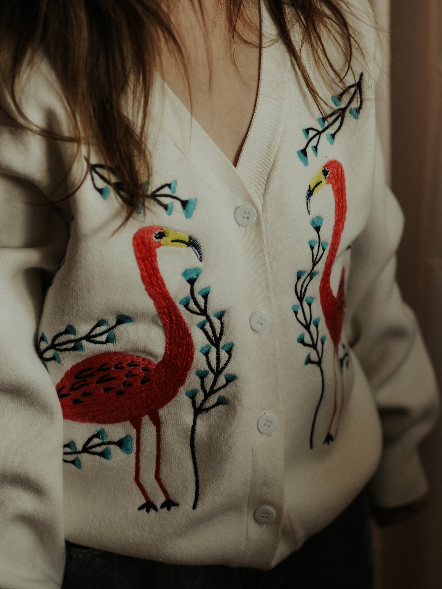 Flamingo Knitted Cardigan