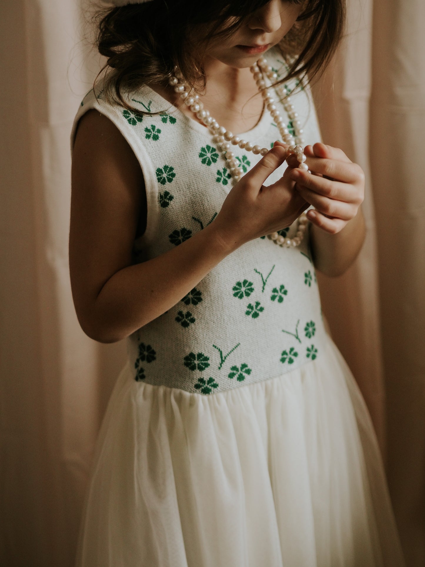 Floral Knitted Vest Skirt